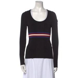 msgm Authentic black red blue white striped long sleeve sweater medium Italy